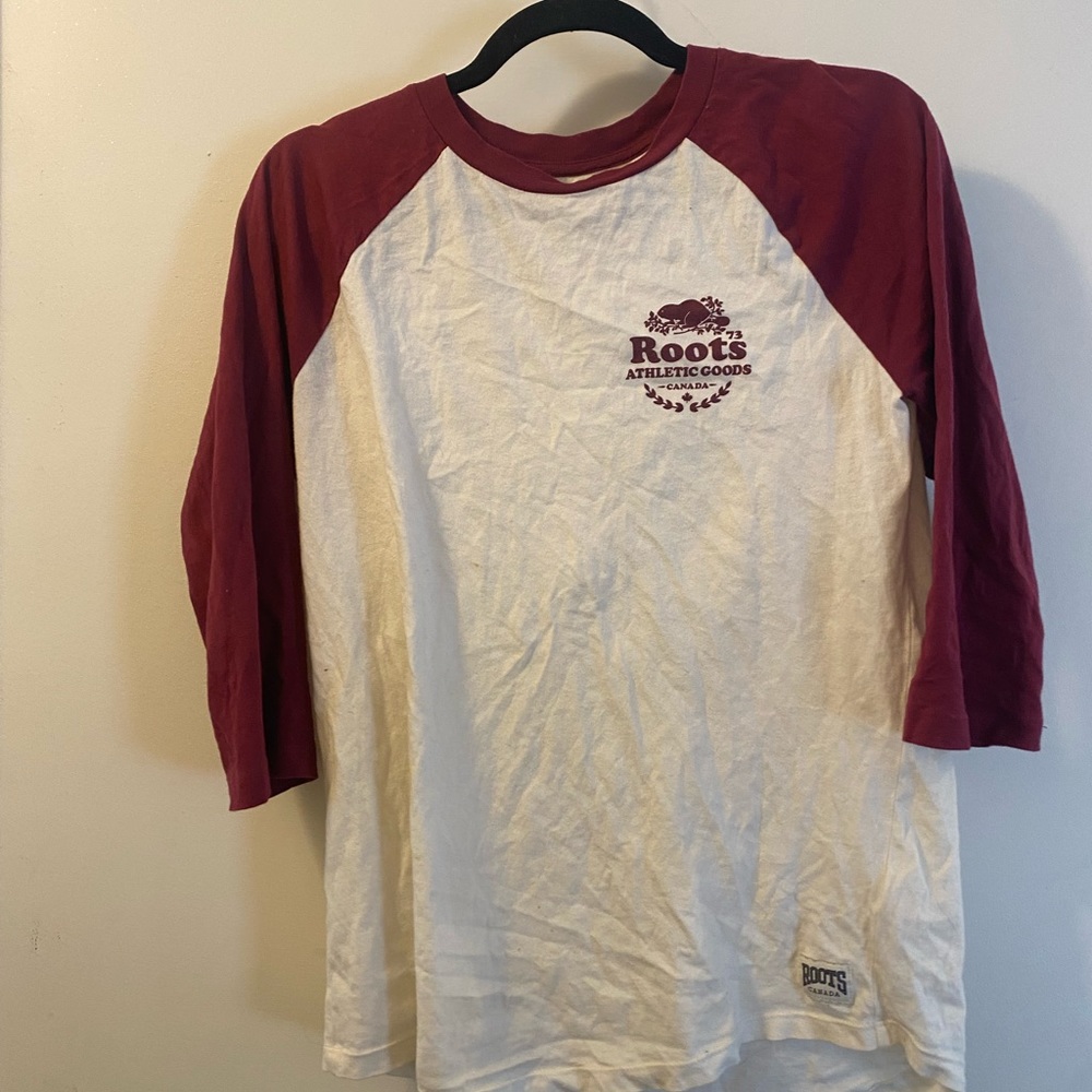 Roots Red and White Raglan Tee
